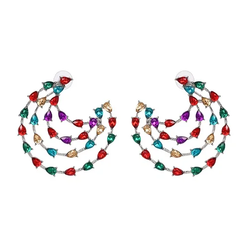 JUJIA 25 Дизайнов новые винтажные Кристальные серьги Модные женские массивные подарок на Рождество с кристаллами серьги для женщин - Окраска металла: 51458-MT