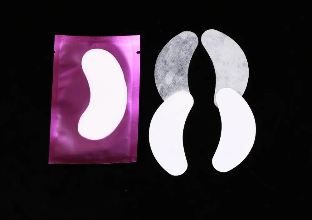 50 пар/лот подушечки для глаз бумажные накладки для наращивания ресниц без ворса кончики для глаз стикеры обертывания инструменты для макияжа Пинцет для ресниц помощник AA - Цвет: Фиолетовый