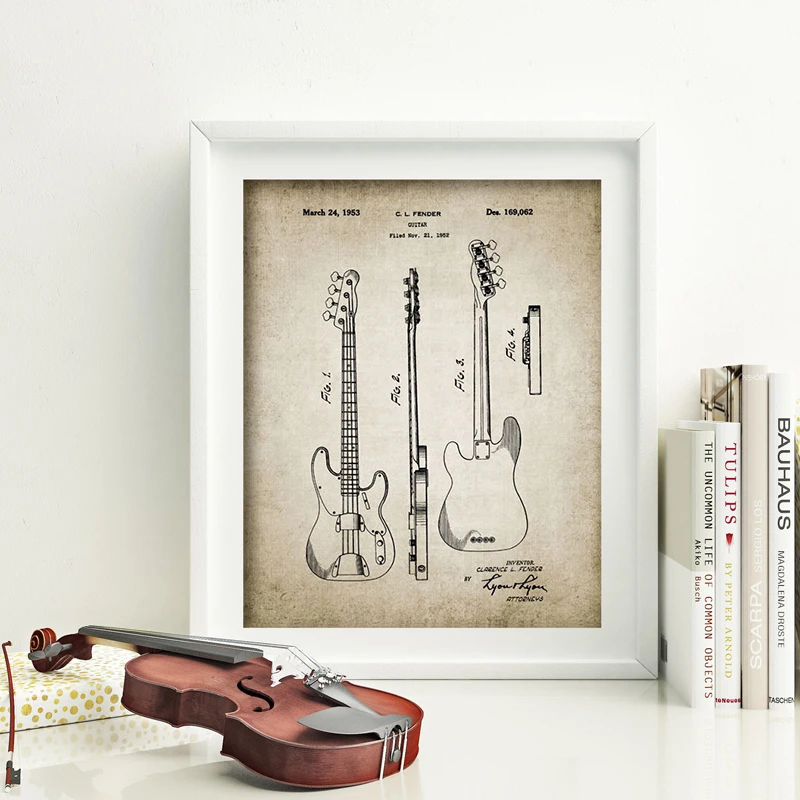 Electric Guitar Canvas Painting Home Decoration