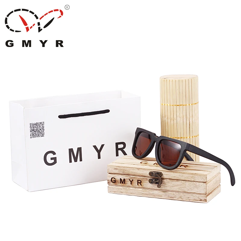 Gmyr Bamboo Солнцезащитные очки для женщин Кошачий глаз Для Мужчин серый Рамки
