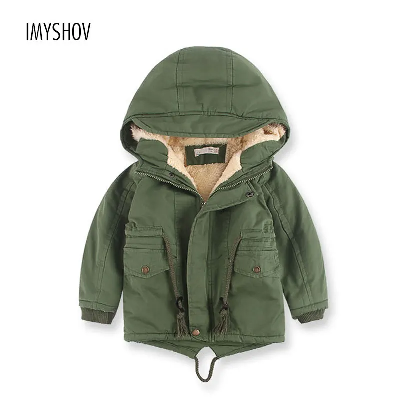 

2018 Hot New Kids Girls Winter Coats Warm Hoodie Children's Parkas For Boys Winter Outerwear Jackets Green Blue Toddler Clothing