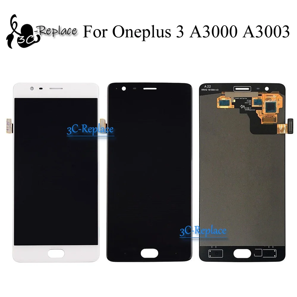 Лучшее качество черный/белый 5,5 дюйма для Oneplus 3 3T 1+ 3 1+ 3T A3000 a3003 Полный ЖК-дисплей сенсорный экран дигитайзер сборка