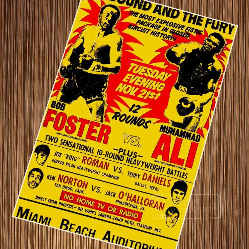 Vintage Muhammad Ali Ken Norton Boxing Poster A3 Print