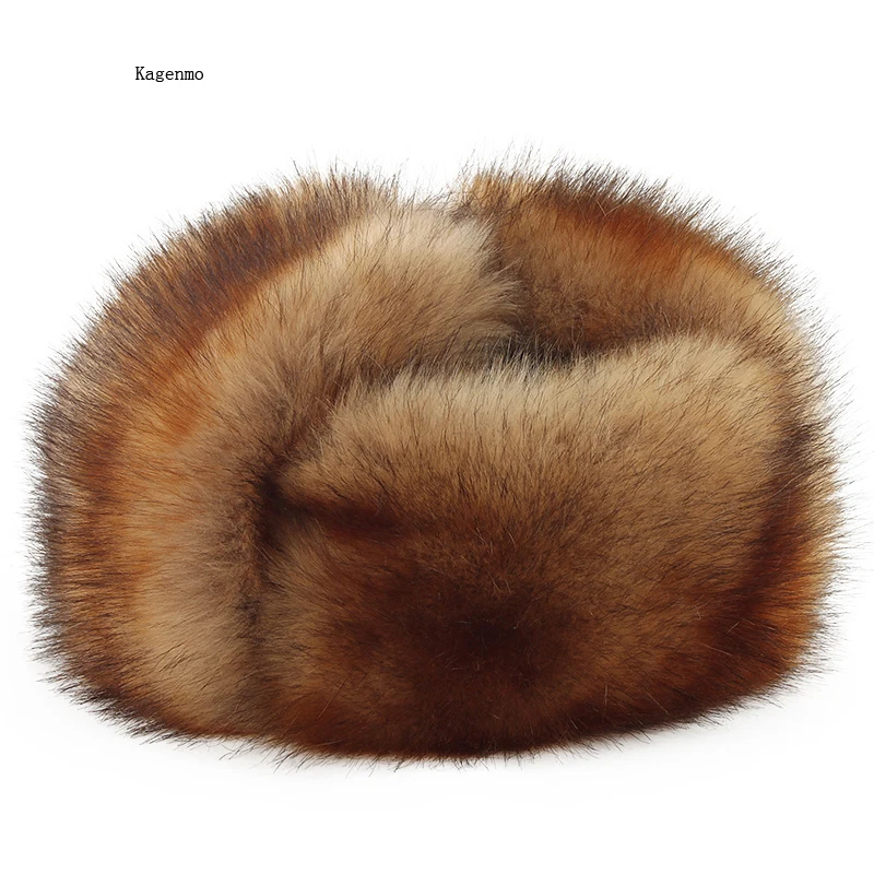 

Kagenmo Winter Outdoor Warm Bomber Hat Fashion Cold Winter Windproof Male Ear Protection Cap Men Faux Fur Thick Cap