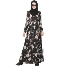 Fashion Muslim Dress Abaya In Dubai Traditional Islamic Clothing For Women Muslim Abaya Jilbab Djellaba Chrysanthemum Print 5xl