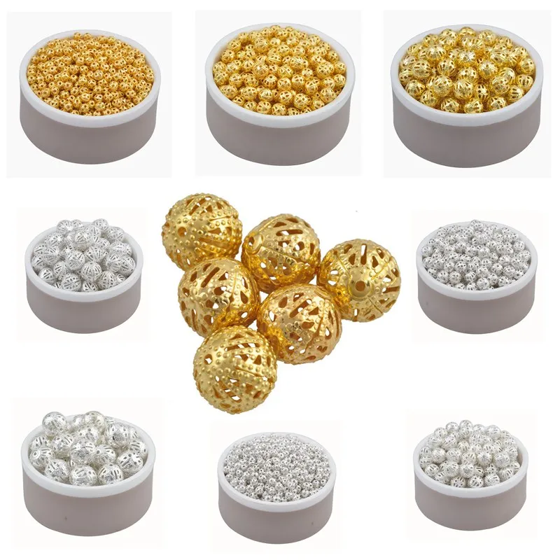 

Sale LNRRABC 4 6 8 10 12 mm Gold & Silver Color Alloy Fine Space Loose Hollow Beads Charms Free Shipping Wholesale