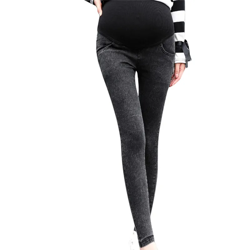

Fashion Spring Women's Solid Pants Denim Hole Pants For Pregnant Clothes Maternity Nursing Prop Belly Pentalon Femme Enceinte 2H