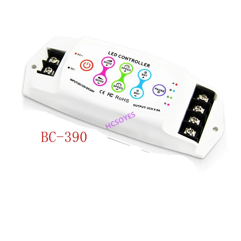 BC BC-390/BC-390RF 8A/CH* 3 Многофункциональный чудесный необычный цветной RGB светодиодный контроллер беспроводной удаленный DC12V-24V/DC5V-24V для светодиодный полосы