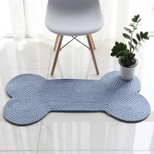 Nordic Handmade Knit Bone Shape Carpets For Living Room Chair Area Rug Children Play Floor Door Mat cotton Absorbent carpet