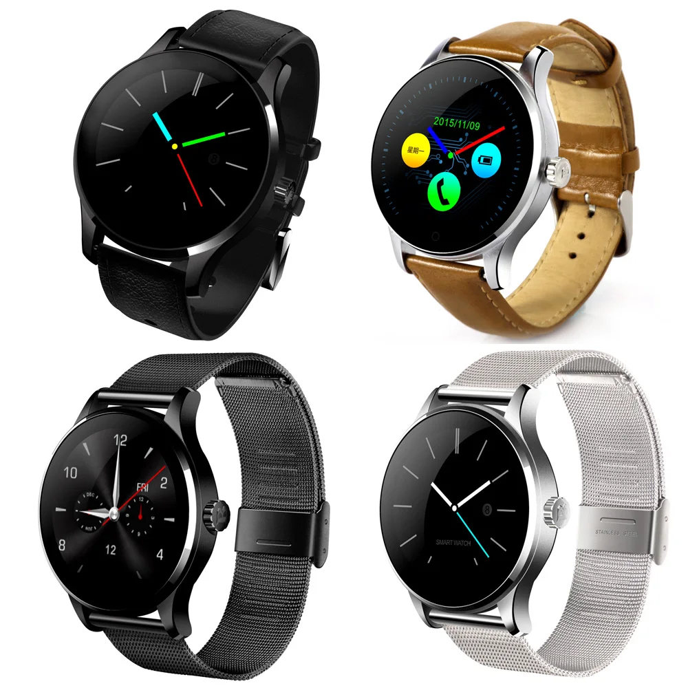 

K88H Smart Watch IOS Android Heart Rate Monitor Watch 1.22 Inch IPS Round Screen Bluetooth SmartWatch For iphone 6 huawei xiaomi