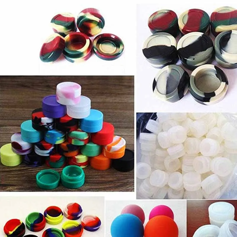 1pcs 3ml/5ml Nonstick Silicone Container Non-stick Oil Wax Jar Dab Storage Box silicone jar