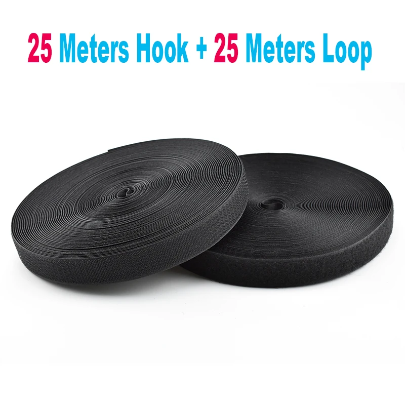 

25m Length nylon velcros fastener tape no adhesive sewing magic loop hook sticker strip clothing stick tape velcroing strap