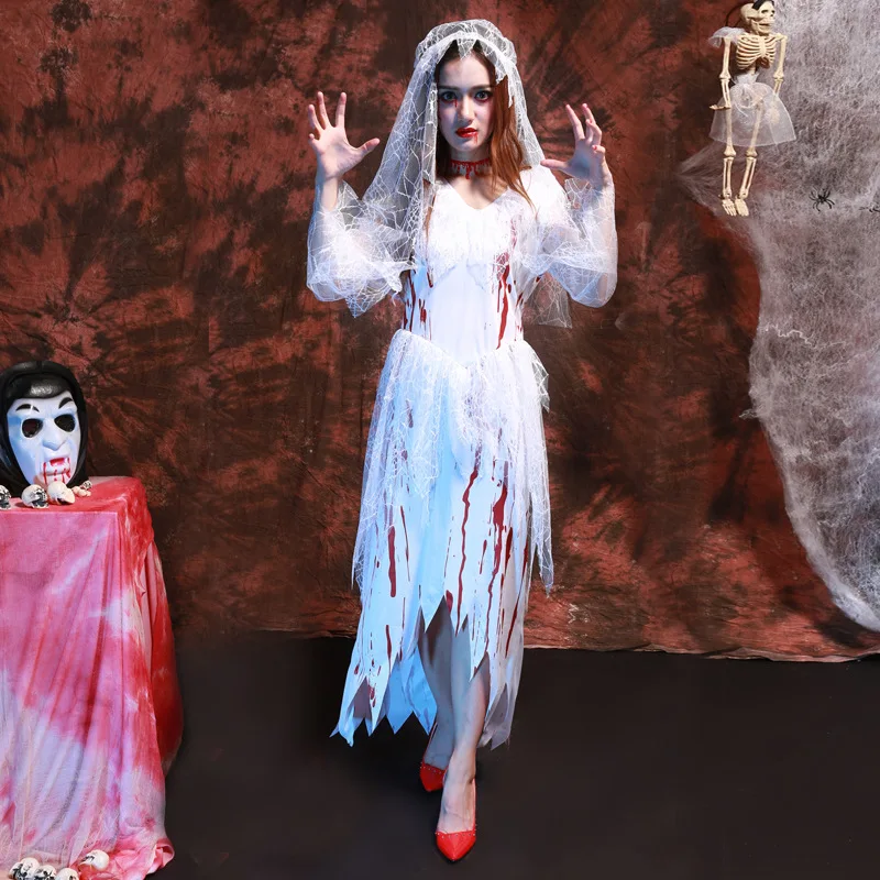 Halloween Party Adult Women Cosplay Clothing Corpse Bride Dress