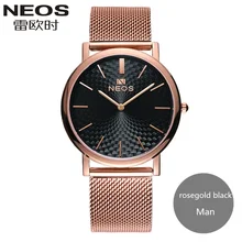 NEOS New Arrival Ultra-thin Steel Waterproof Couple Watches Fashion Formal Quartz Men Watch Women Watch