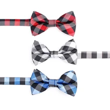 Шотландский плед полиэстер Для мужчин Для женщин галстук-бабочка Повседневное бабочка галстук для Для мужчин s Вечерние