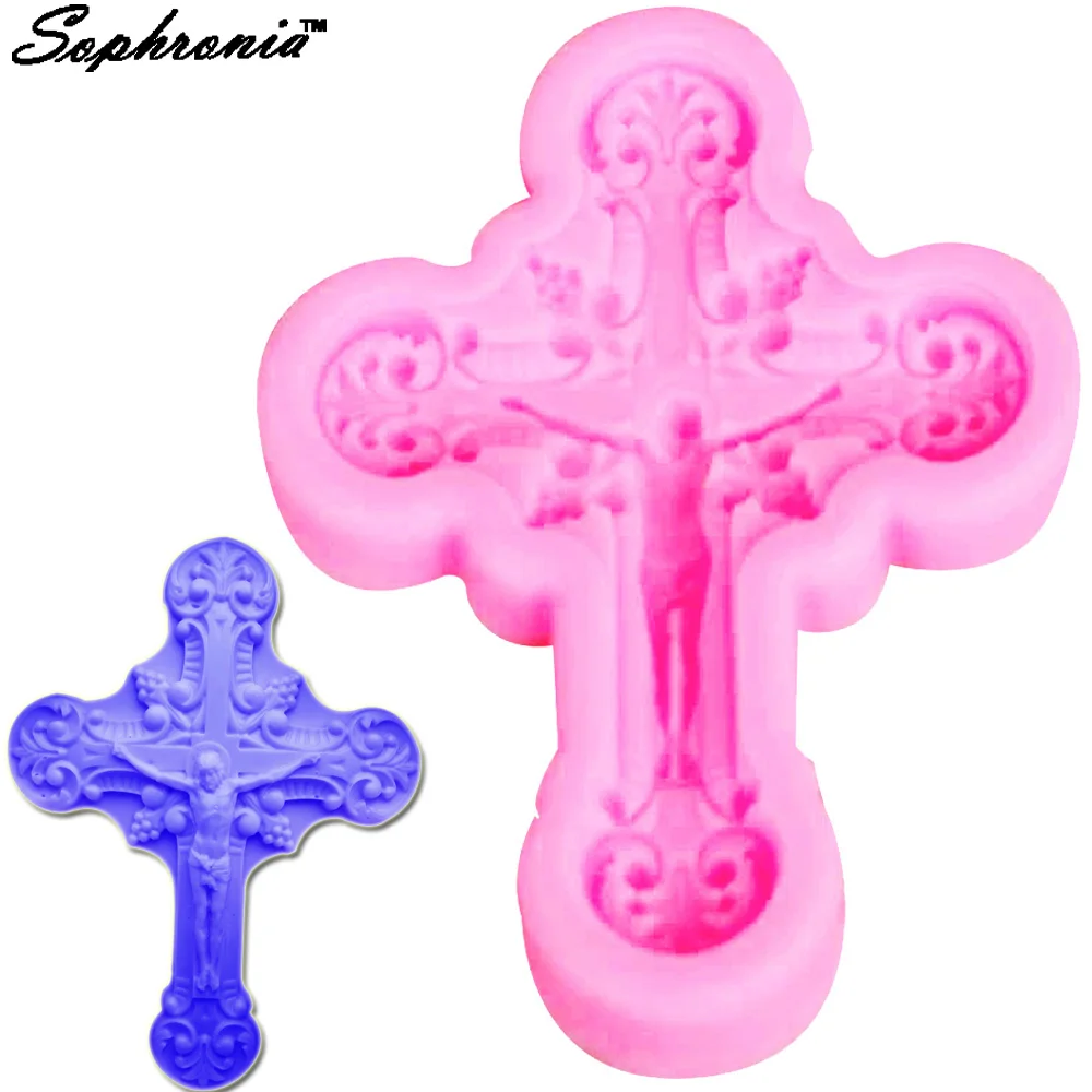 10pcs/set M583 1pcs Cross Shape Silicone Mold Chocolate Candy Molds