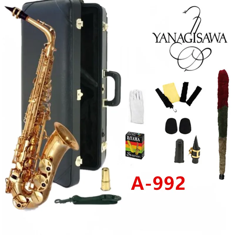 

Japan 100% original YANAGISAWA A-992 Alto saxophone Eb Golden Alto Sax High Quality Professional Musical Instruments With Case