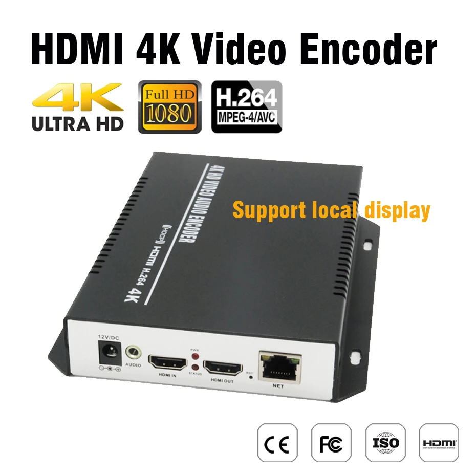 ZY-EH401 4K HDMI видео кодировщик H.264/MPEG4 потоковый кодировщик с поддержкой HDMI Loop-out HTTP RTMP RTSP FLS FLV ONVIF Multicast