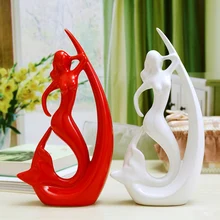 Модные украшения интерьера дома моды керамического искусства ремесла украшения дома белый/красный 1 шт