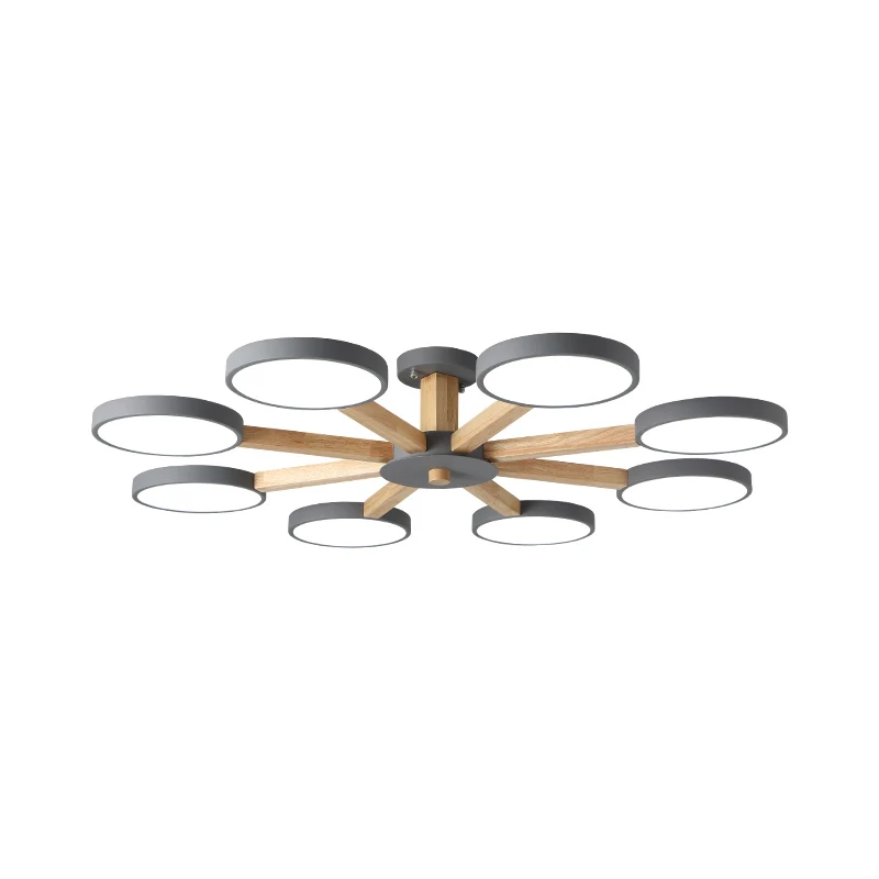

SETTEMBRE Modern Wood Chandelier Dinning Room Living Room Chandelier White Warm Light Chandelier Lighting 3/6/8 Lamps