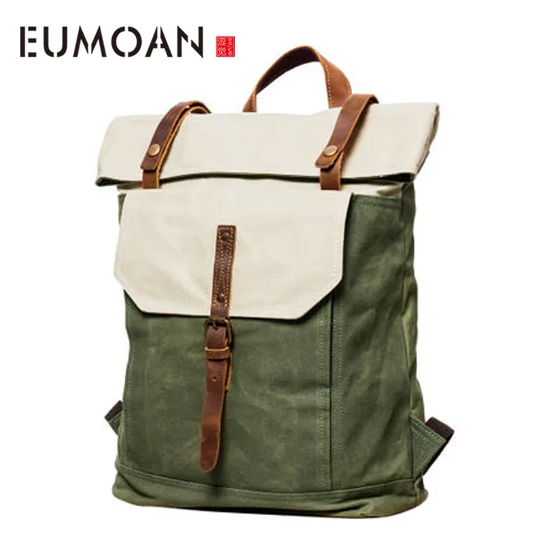 

EUMOAN Canvas backpack new college student bag shoulders shoulder bag Harajuku backpack