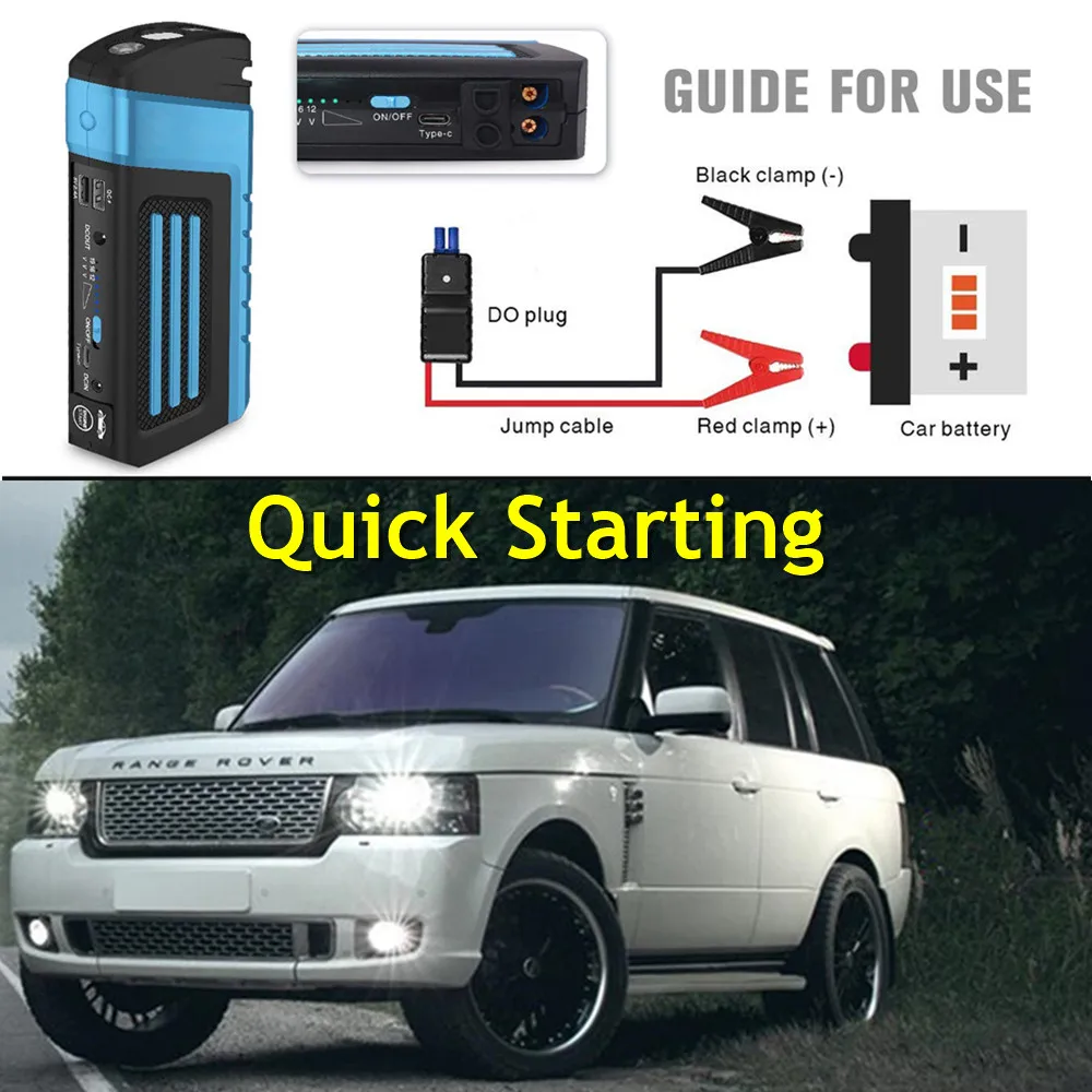 

Multi-Function 800A Car Jump Starer Power Bank 12V Starting Device Booster Petrol Diesel Car Charger For Car Battery Buster LED