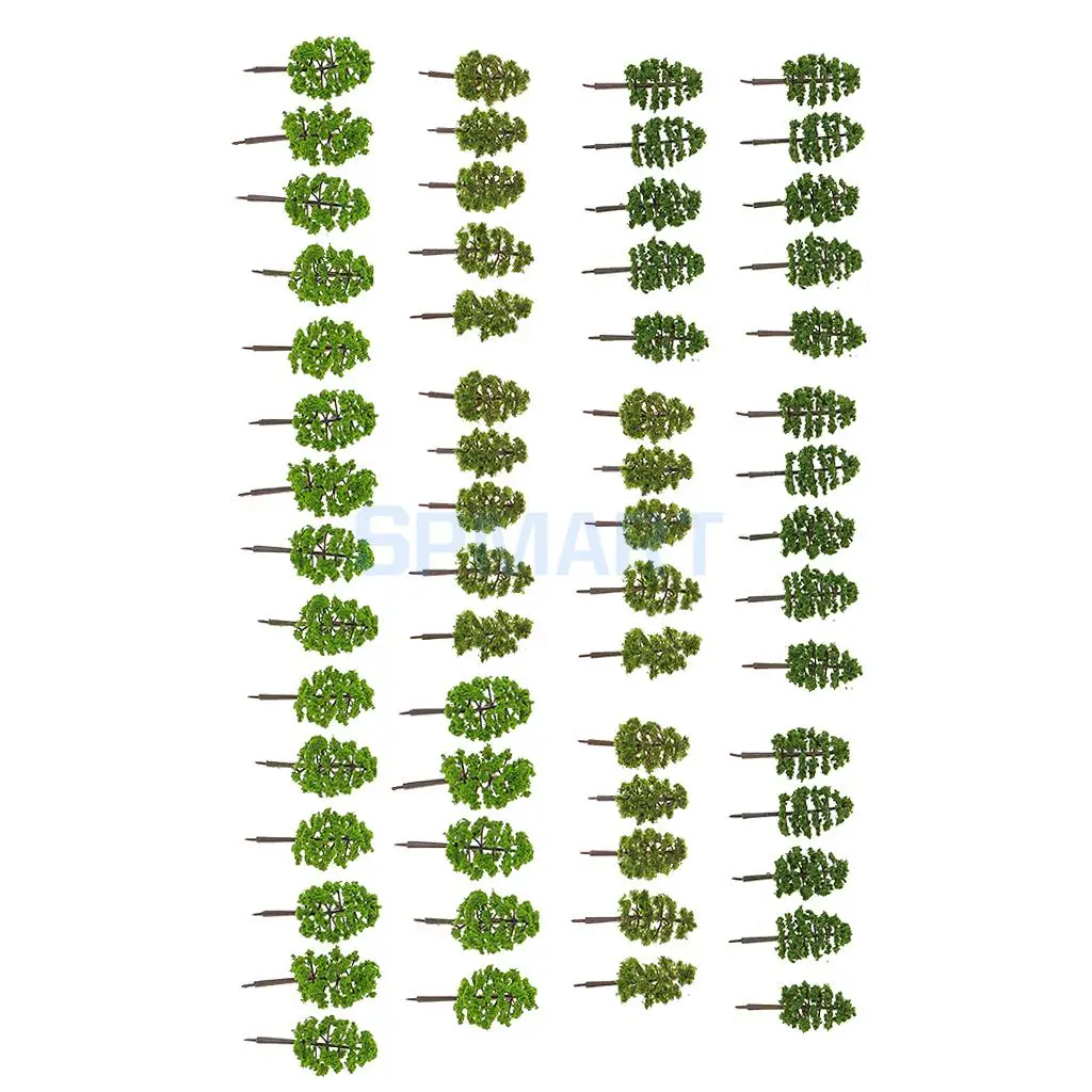 MagiDeal 60Pcs 1/150 Scale Model Tree for Model Building Layout Street Railway Forest Architecture Scene Landscape