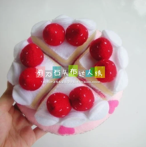DIY клубничный торт десерт кукла ткань Войлок комплект Нетканая рукоделие Набор