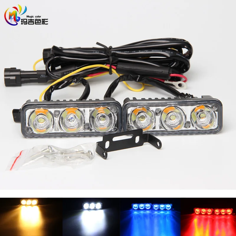 High Power 2pcs 6 Led 9W Universal Car Light Source Waterproof DC12V