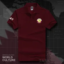 Мужские рубашки поло с коротким рукавом, белые, брендовые, с принтом для страны, хлопок, с флагом сборной страны, модные, повседневные, QAT 20