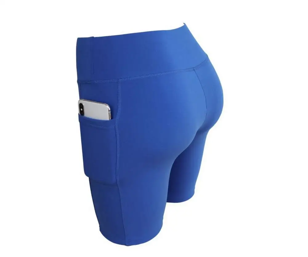 

TENTEN Women Stretch Biker Bike Shorts Workout Spandex Leggins Knee Length Short Trousers Women Summer Slim Shorts with Pockets
