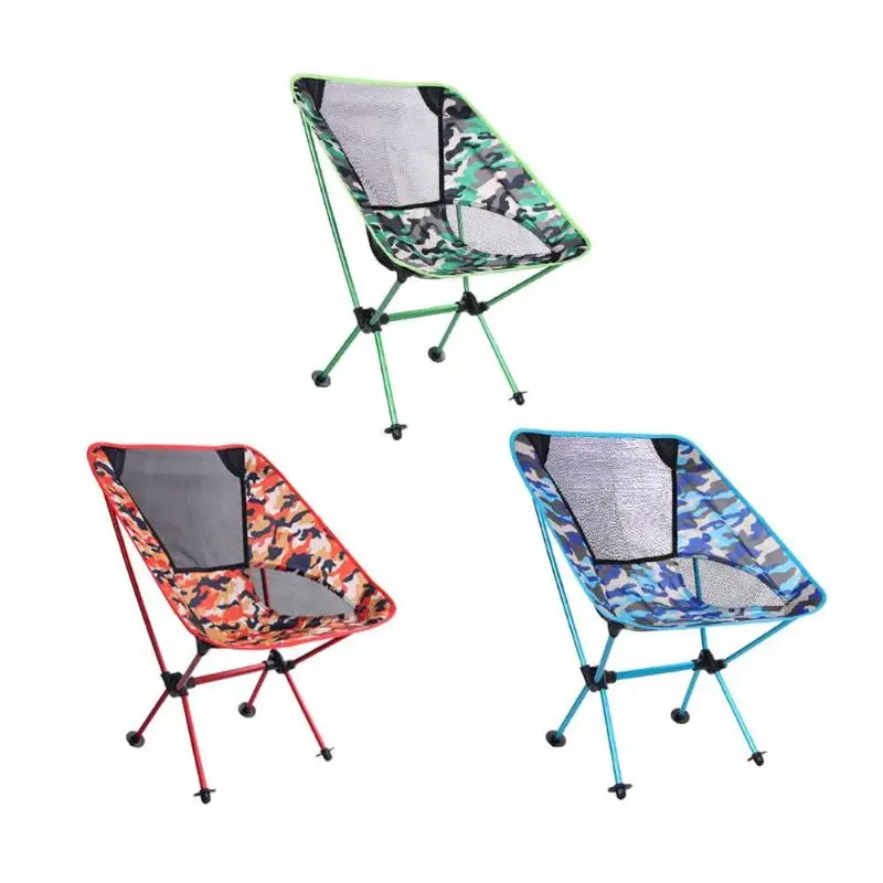 

Outdoor Camping Folding Chair Oxford Fabric Aluminum Alloy Fishing Garden Camouflage Fishing Chair Light Portable Leisure Beach