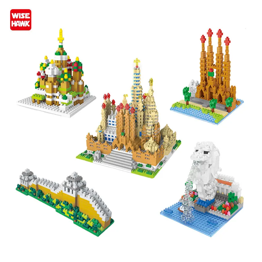 

Wisehawk Nano Blocks Microworld Famous Architecture Great Wall Sagrada Familia Mini Plastic Building Brick Educational Kids Toys