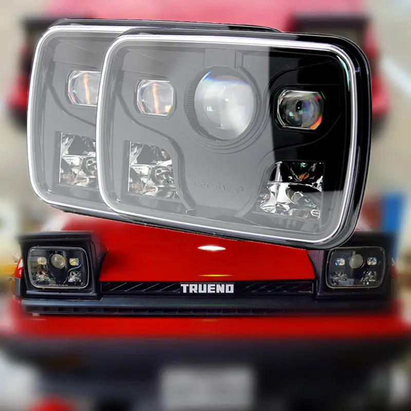 

7X6" Projector 48W 4000LM Led Headlight with DOT on Front - Hi/Lo Beam Black Fits H6014, H6054, H6052, Sealed Beam Headlight