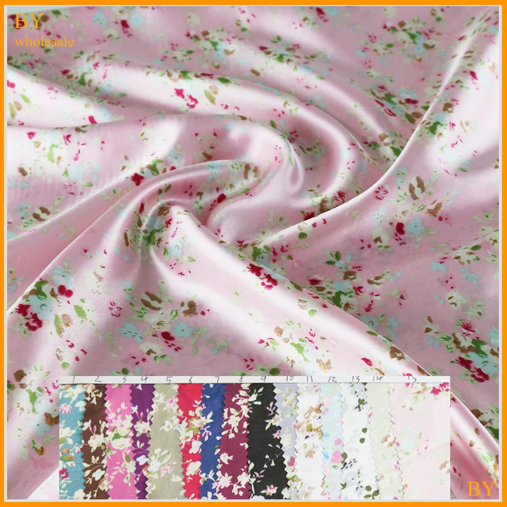 100 см* 148 см сладкий розовый маленький атлас с цветочным принтом подкладка ткань швейная сумка подкладка ткань для шарфа материал