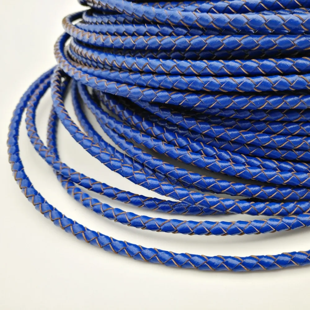 Buy 1 Yard 4mm Diameter Round Royal Blue Braided Bolo