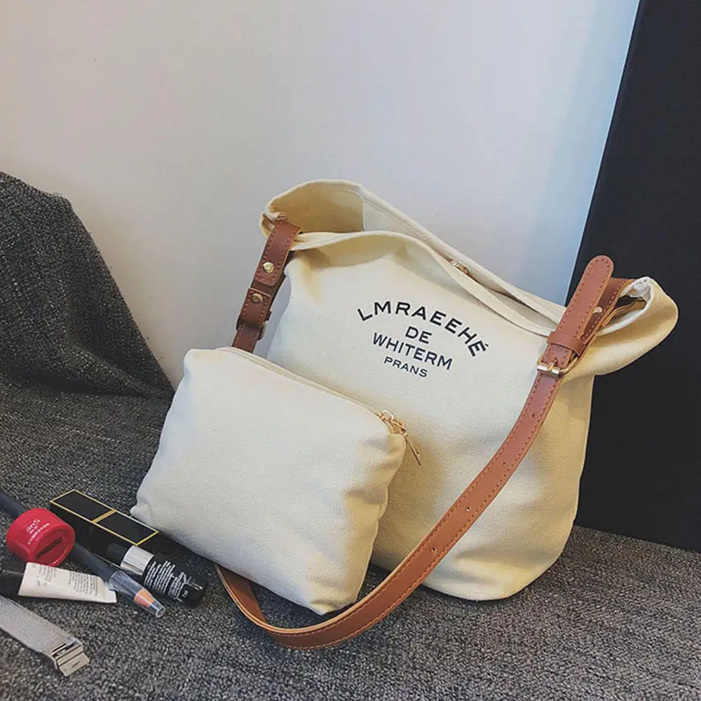 2018 осенью новый холст сумка-мешок японский версии сплошной Цвет матери девочка рюкзак плечо перекинул Повседневное сумка