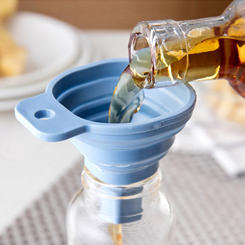

Silicone Mold Foldable Funnel Square Telescopic Funnel Liquid Dispenser Strainers Kitchen Gadgets Tools Hopper Kitchen Colanders