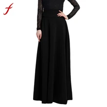 Женская юбка-пузырь с высокой талией из хлопка, Однотонная юбка макси