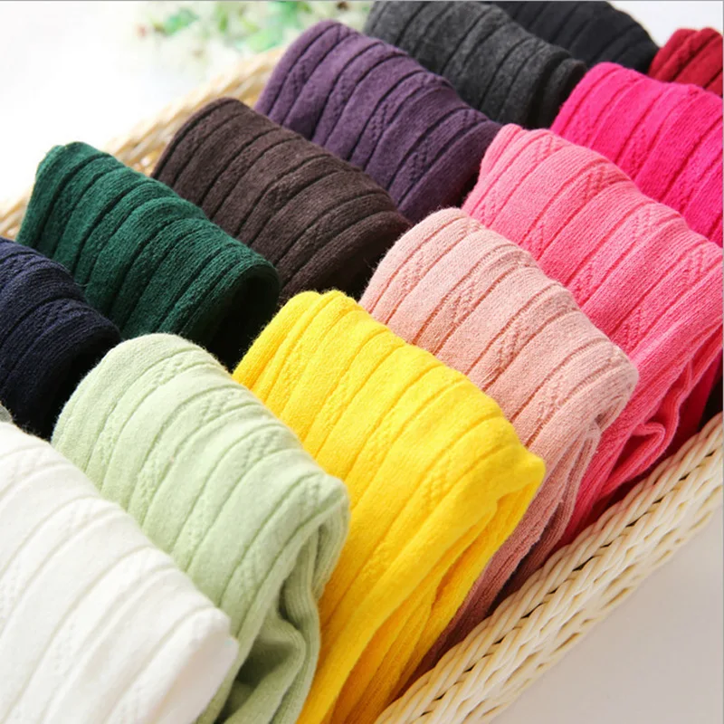 

Girls Tights Kids Solid Candy Color Tights For Girls Baby Knitted Cotton Thicken Warm Pantyhose Stocking Baby Girl clothing