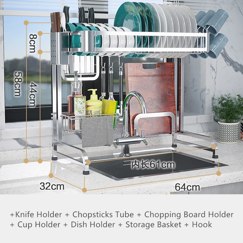 Single Sink Model B Никогда не ржавеет раковина блюдо стеллаж кухонный слив посуда полка для хранения Органайзер нержавеющая сталь многоцелевой высококачественный материал - Цвет: Single Sink Model B
