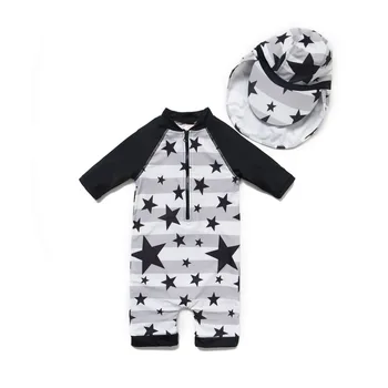 

Baby Boys' Swimwear UPF 50+ Sun Protection Short Sleeves One Piece Sunsuit