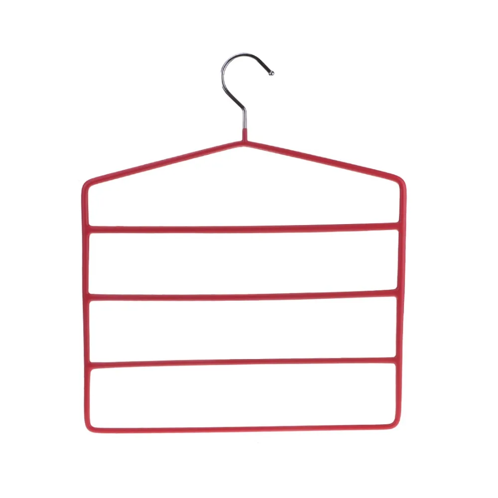 4 Layers Space Saving Multilayer Pants Hanger, Foam Padded Pants Hanger