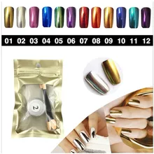 12 цветов Волшебные мелкие блестки для ногтей "хром" зеркальный эффект набор глитеров для ногтей порошок пыль лазерные магнитные инструменты для маникюра художественные инструменты зеркальный порошок