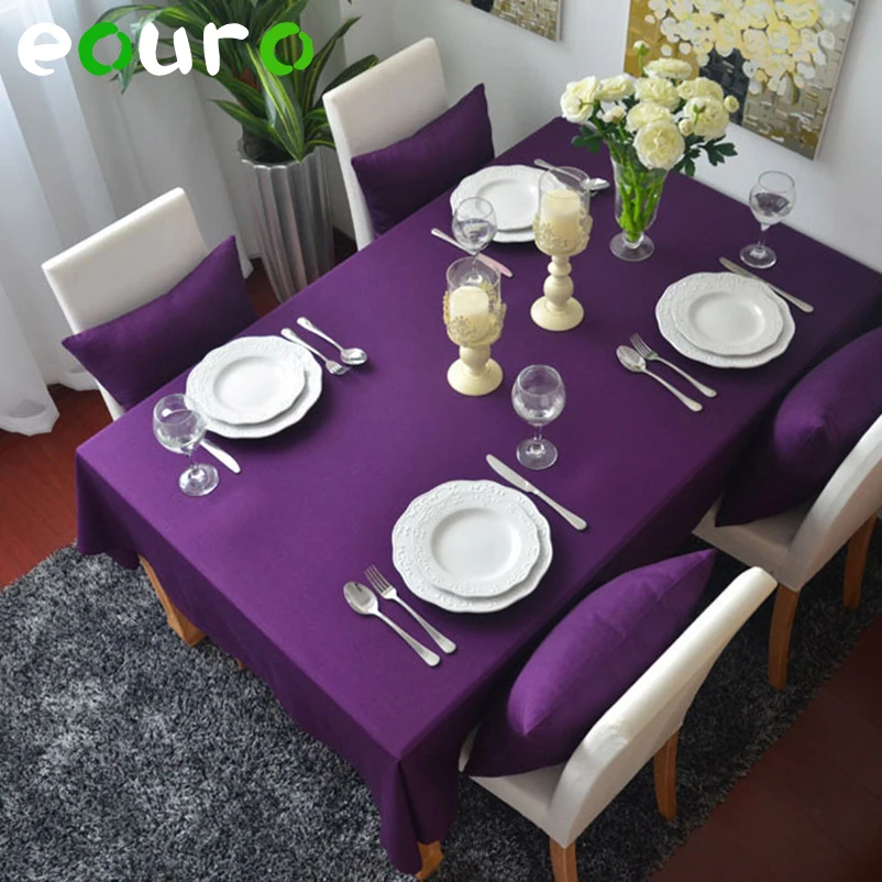 Buy solid color Cotton Table Cloth wedding hotel