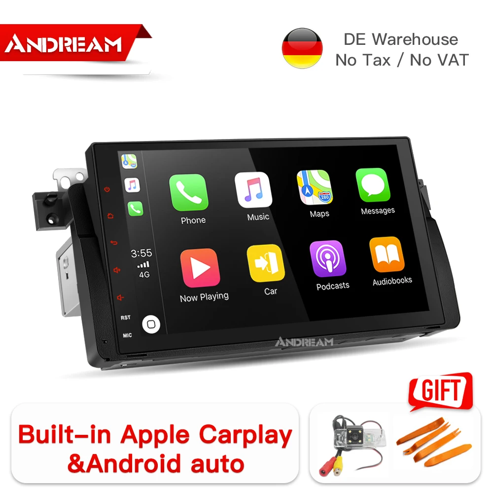 

Quad-Core Android 7.1 2G+16G 2.5D IPS Head unit Built-in Carplay For BMW/E46/M3/MG/ZT 1998-2006 Support GPS Navigation Radio