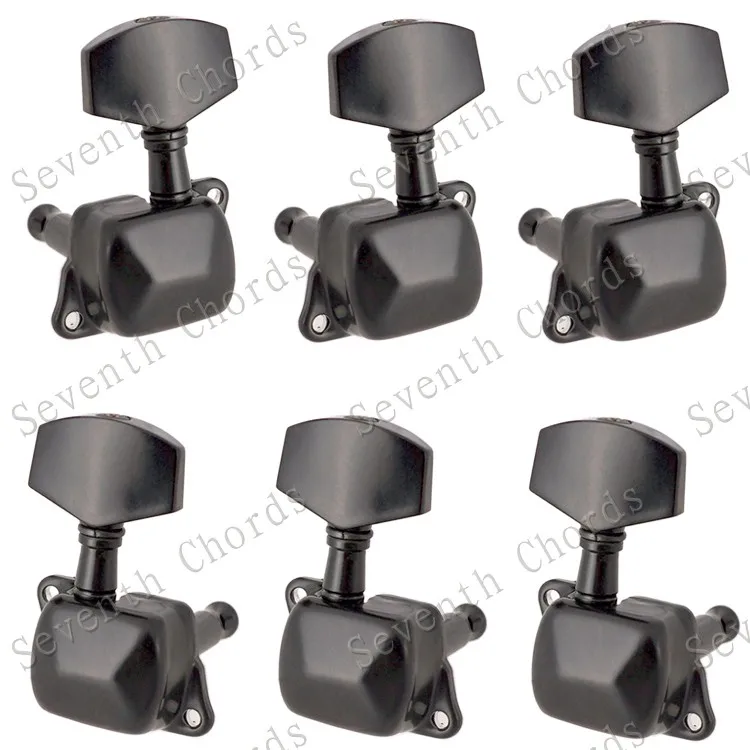 A Set Black Semiclosed String Tuning Pegs keys Tuners Machine Heads For Acoustic Guitar 3R3L