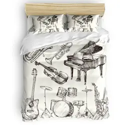 Музыкальный инструмент 4 шт. набор из стеганого одеяла и покрывала пододеяльник постельные принадлежности 4 шт. постельные принадлежности