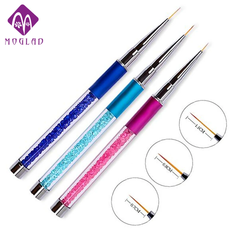 

1Pcs Professional Nail Art Brushes Carved Nail Art Liner 3D Painting Brush Pen Rhinestones Beauty Uv Gel Brush Manicure Tools