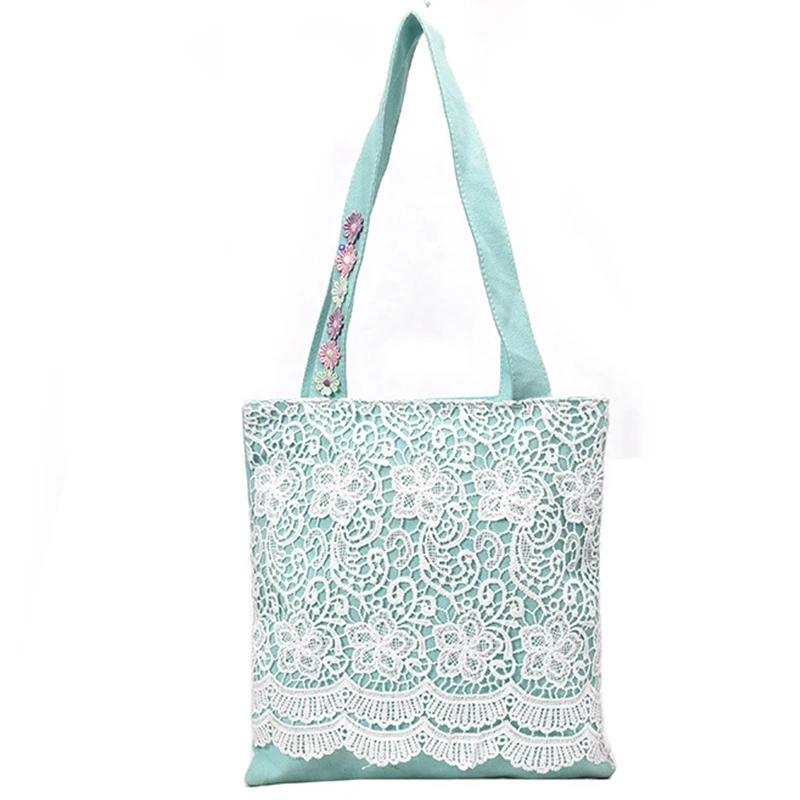

Women'S Shoulder Bag Summer Lace Large Capacity Canvas Tote Women'S Embroidered Tote Bag